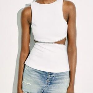 Zara White Cutout Tank Top S